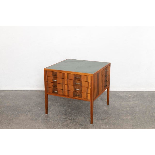 Art Nouveau Tigerwood Linoleum Chest of Drawers, 1940s For Sale - Image 3 of 15