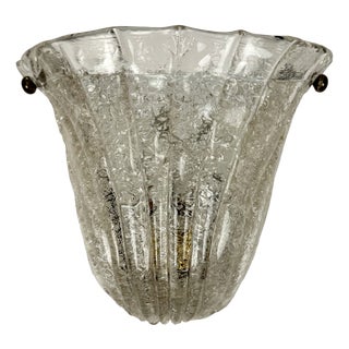 Vintage Murano Ice Glass Wall Lamp, Italy, 1970s For Sale