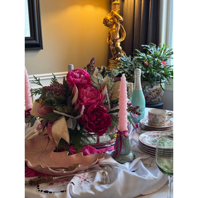 Vintage Siam Celadon Hand Made Lotus Flower Candle Holders - a Pair For Sale - Image 10 of 11