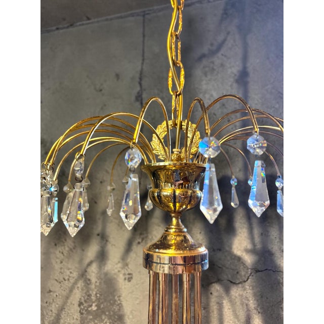 Empire Neo-Classical Style Crystal Chandelier, 1950s For Sale - Image 6 of 8