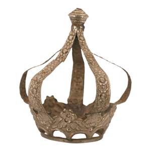 19th Century Portuguese Baroque Saint Crown, Tin
