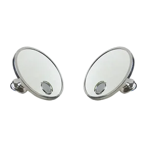 French Art Deco Nickel Le Mirophar Wall Mirrors with Magnifying Element & Light from Brot, Set of 2