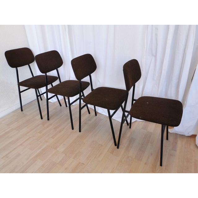 Vintage Dining Chairs with Brown Fabric from Stol Kamnik, 1970s, Set of 4 For Sale - Image 15 of 18