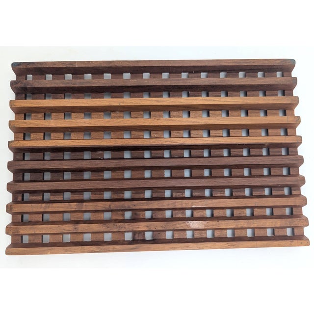 1960s Danish Teak Wood Trivet For Sale - Image 10 of 10