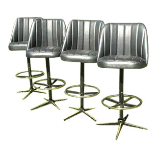 Vintage Mid-Century Bar Stools - Set of 4 For Sale