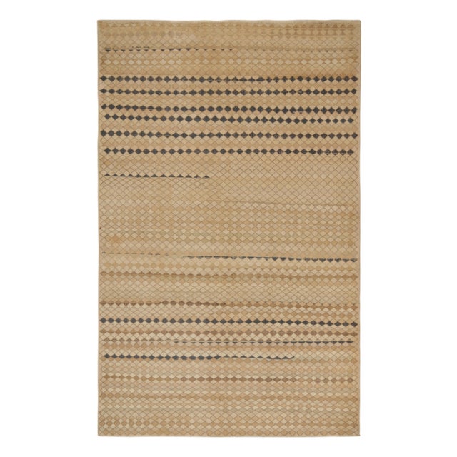 Beige Vintage Zeki Müren Rug in Beige-Brown Geometric Pattern - by Rug & Kilim For Sale - Image 8 of 8