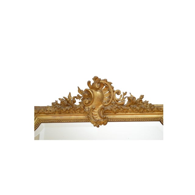 Antique French Giltwood Wall Pier Mirror, 1869 For Sale - Image 10 of 18