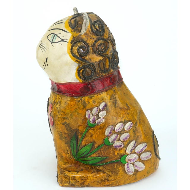 Mexican Vintage Mexican Papier Mache Folk Art Cat Sculpture For Sale - Image 3 of 14