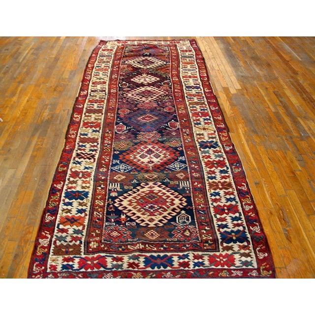 Handmade antique NW Persian carpet. Woven circa 1890. Wide runner size 4'0" x 10'6". Antique N.W. Persian Persian 1890s...