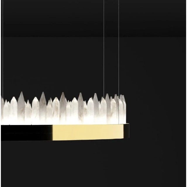 Contemporary Uranano Shiny Gold 120 Pendant Light 3 by Alabattro Italian For Sale - Image 3 of 5