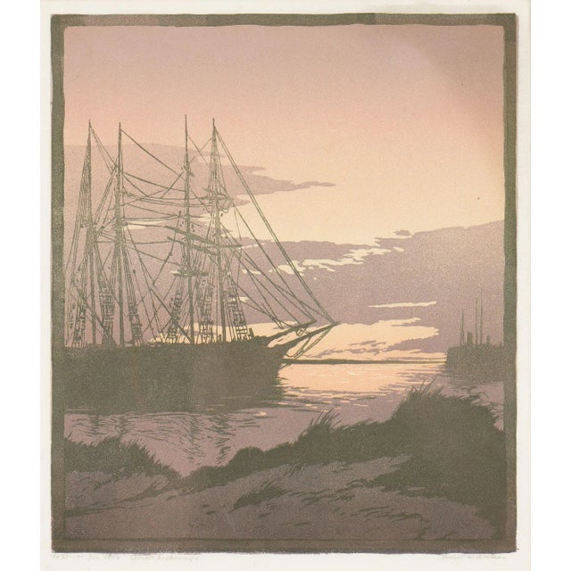American Quiet Anchorage by Ernest William Watson, 1924 For Sale - Image 3 of 7
