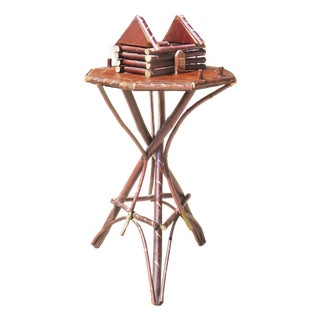 Adirondack Folk Art Bentwood Twig Accent Table For Sale