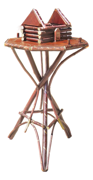 Adirondack Folk Art Bentwood Twig Accent Table