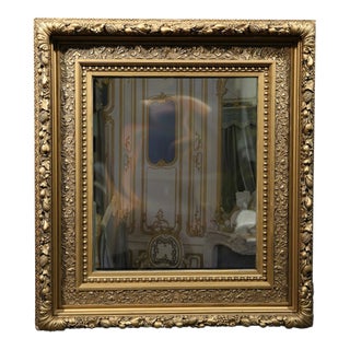 Mirror Large Antique 19th Century Gold Elaborated Frame For Sale