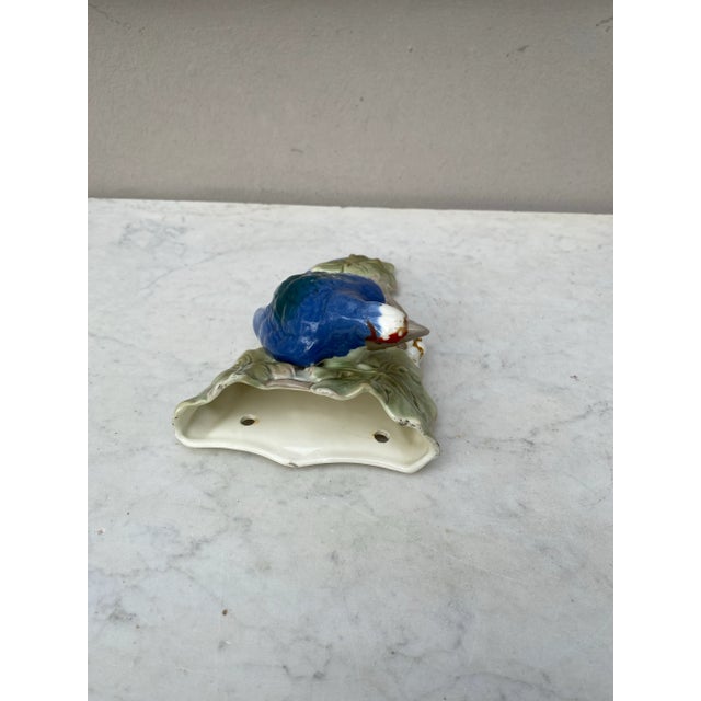 1920s Porcelain Majolica Parrot Wall Pocket Circa 1920 For Sale - Image 5 of 6