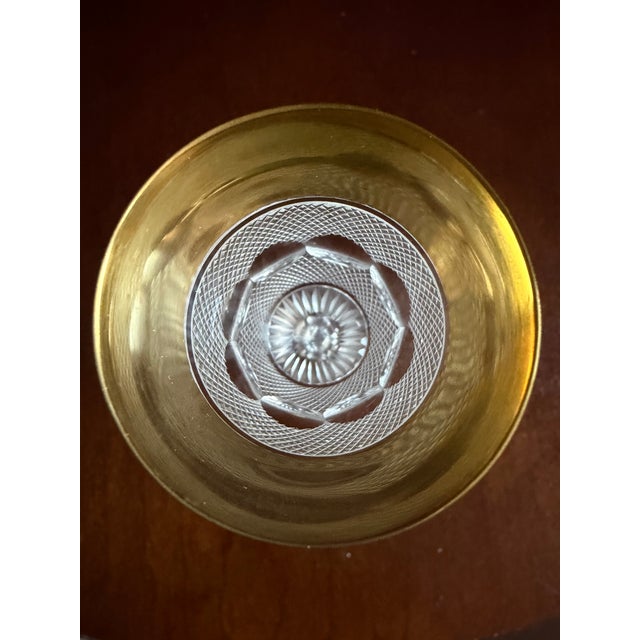 Moser Glassworks Late 20th Century Moser Splendid Pattern Cordial Glasses With 24k Gold Trim. Approx. 4” Tall X 1-5/8” Diameter. Six (6) Glasses. For Sale - Image 4 of 10