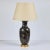 Wood Pair of 1950s Ebonized Wood Chinoiserie Decorated Table Lamps For Sale - Image 7 of 10