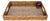 Artifacts Rattan Rectangular Serving Tray with Cutout Handles, Honey Brown with Glass Insert, 20"X13" For Sale