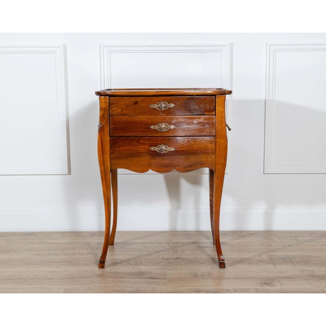 Late 19th-Century French Walnut Bedside Cabinet with Hidden Writing Desk For Sale - Image 4 of 11