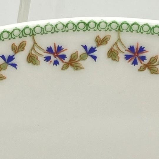 Antique Art Deco Limoges Tressemanes Et Vogt T&v Serving Platter With Handles (Flower Pattern on Border) For Sale In Philadelphia - Image 6 of 18