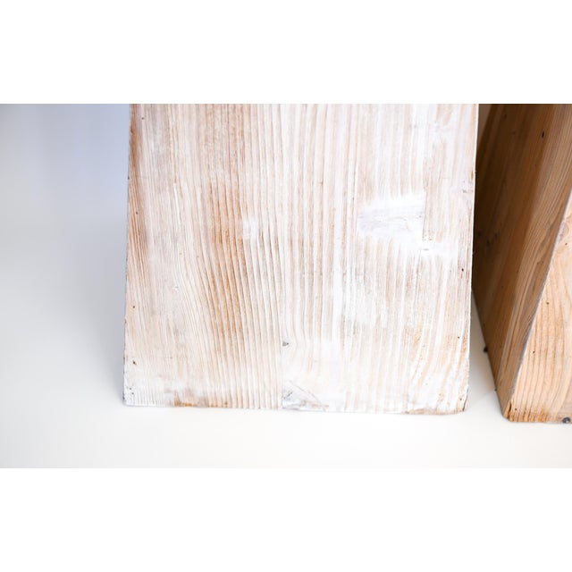 1980s Vintage Rustic Pickled Pine Wood Pedestals a Pair Chairish