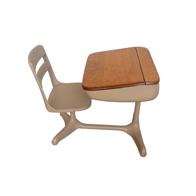 American Seating Company 1940's American Seating Co. School Desk and Chair For Sale - Image 4 of 11