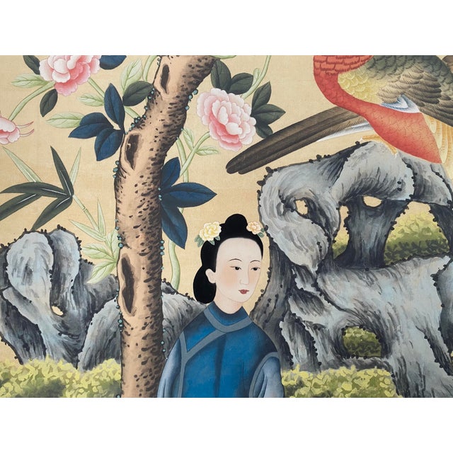 Paper 36"*108", a Set of 18th Century Style Chinoiserie Handmade Wallpaper, Vintage , Antique Style, Chinoiserie, Interior Wall Decor For Sale - Image 7 of 7