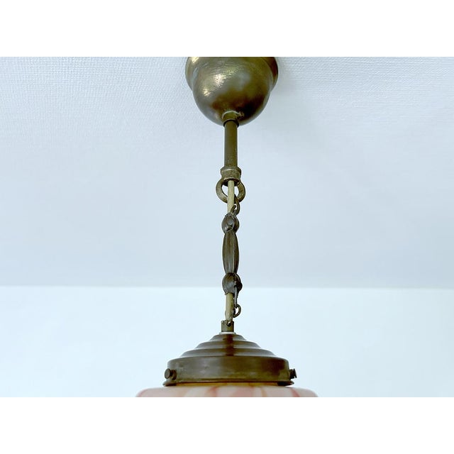 Art Deco Pendant Light in Pink Coral Glass, 1930s For Sale - Image 18 of 18