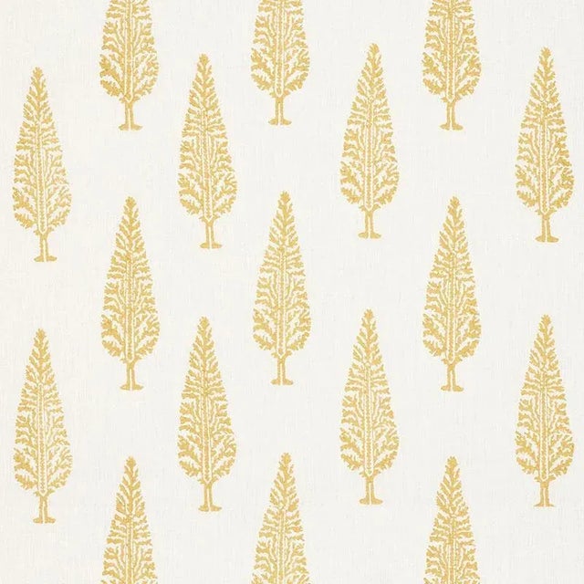 Sample - Schumacher Juniper Block Print Fabric in Yellow For Sale