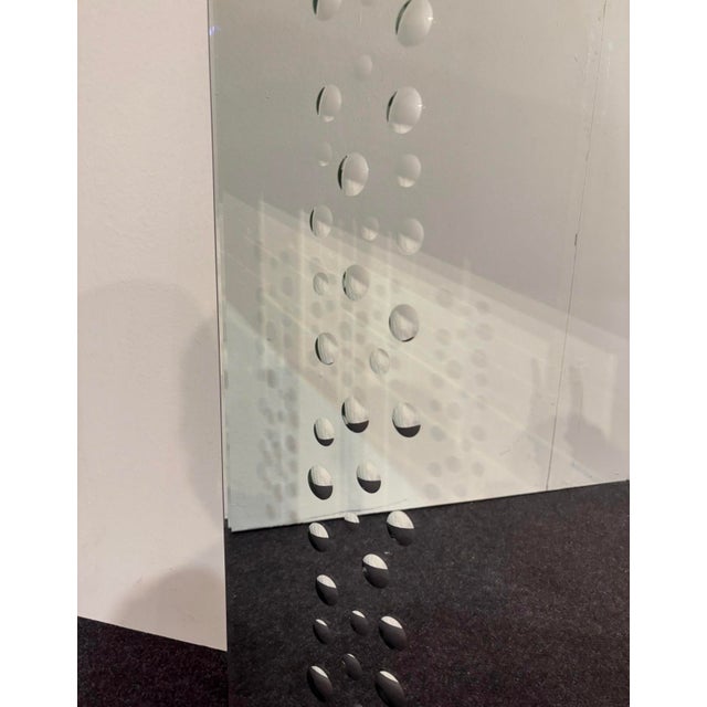 Mid-Century Modern Vintage Op-Art Cut Glass Wall Mirror from Rimadesio, 1970s For Sale - Image 3 of 9