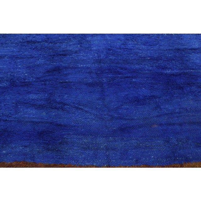 Berber Tribes of Morocco Vintage Berber Blue Moroccan Rug - 05'10 X 11'02 For Sale - Image 4 of 9