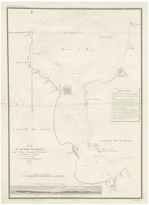 Map of the Madura Strait between Java and Madura Island in Indonesia, 1825
