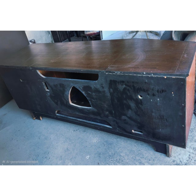 Mid Century Teak Stereo Media Turntable Cabinet Sideboard Console For Sale - Image 16 of 16
