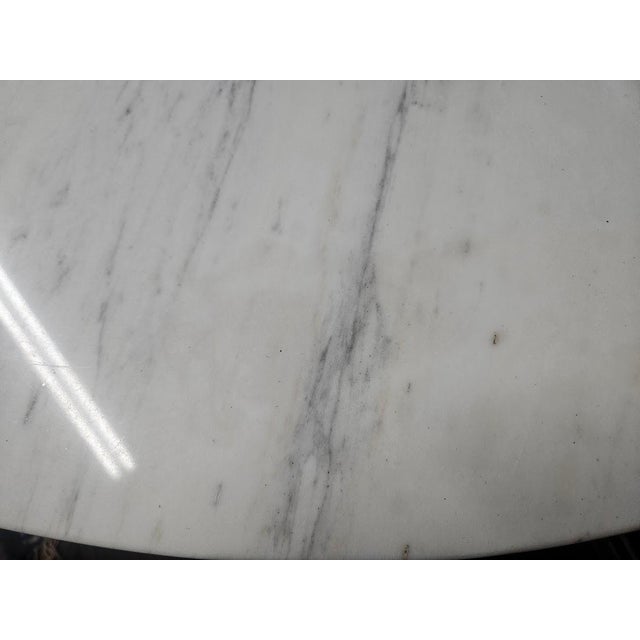 Chrome Knoll 54" Round Marble & Chrome Dining Table For Sale - Image 8 of 9