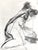 Contemporary Dynamic Figurative Nude - Charcoal Drawing - "Leaning to the Right" For Sale