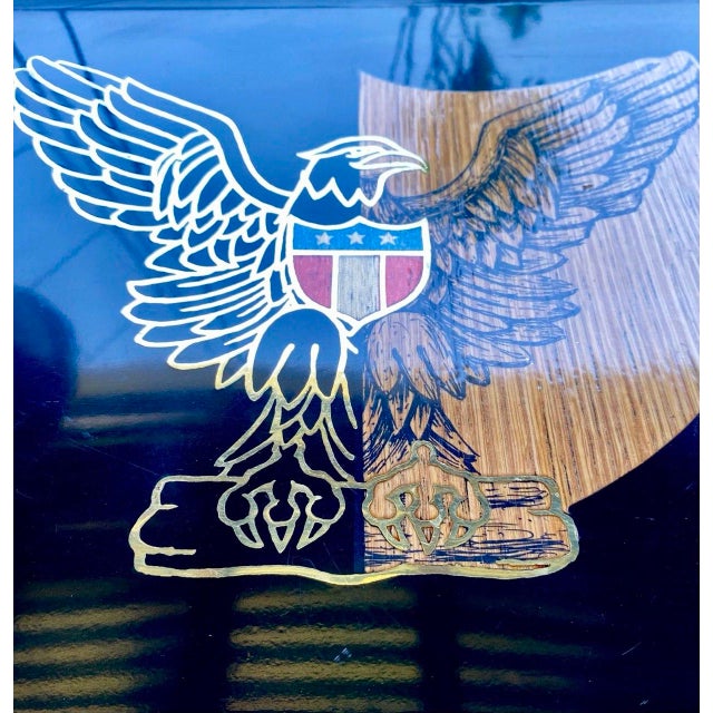 Vintage Couroc Bicentennial Eagle Tray – Patriotic American Shield Inlay – Monterey California For Sale - Image 4 of 8
