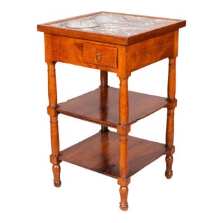 Charles X Walnut and Marble Drinks Table or Rafraichissoire For Sale