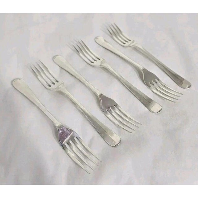 Antique Art Deco Sterling Silver Dessert Forks, Sheffield, 1920, Set of 6 For Sale - Image 6 of 12