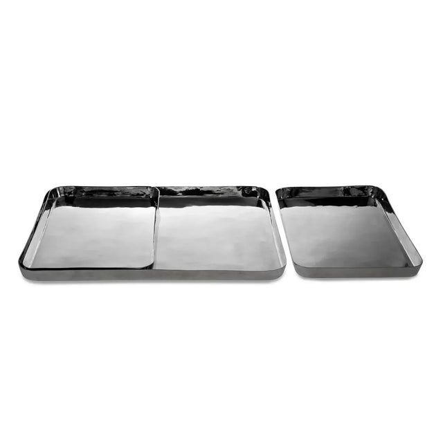 Contemporary Large Rectangular Masai Tray in Polished Aluminum by Aldo Cibic for Paola C, 2007 For Sale - Image 3 of 4
