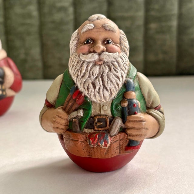 Vintage Scioto Santa Figurines: Uncle Sam, Santa Toymaker, Old World Santa, Set of 3 For Sale In Miami - Image 6 of 10