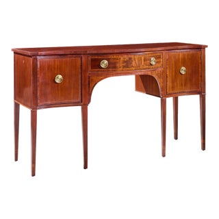 Baker Furniture Georgian Banded Mahogany Serpentine Front Sideboard Credenza For Sale