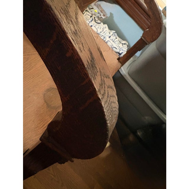 Late 19th Century Turn-of-the-Century Victorian Carved Oak Hall Tree Bench With Original Brass Hardware & Mirror For Sale - Image 5 of 12
