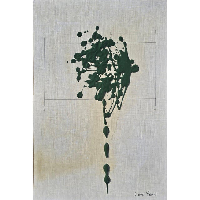 Dark Green Set of 6 - One-of-a-Kind Dark Green Botanical Organic Modern Original Oil Paintings / Herbarium / Floral / Earth Tones For Sale - Image 8 of 12