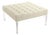 Raylen Tufted Square Ottoman with Acrylic Legs, Cream Cotton For Sale