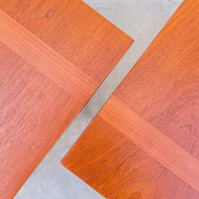 Wood 1950s Mid Century Floating Top Teak Side Tables by Robsjohn-Gibbings for Widdicomb For Sale - Image 7 of 12