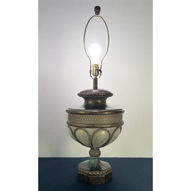 Neoclassical Late 20th Century Fine Art Lamps Neoclassical Caged Glass Urn Table Lamp For Sale - Image 3 of 10
