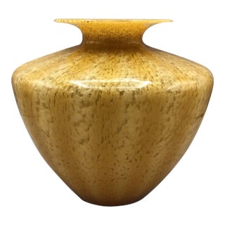 Vinatge Azzurra Maestri Vetrai Murano Style Butterscotch Vase For Sale