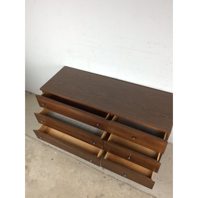Mid Century Modern Six Drawer Dresser With Chrome Hardware by Stanley For Sale - Image 9 of 16