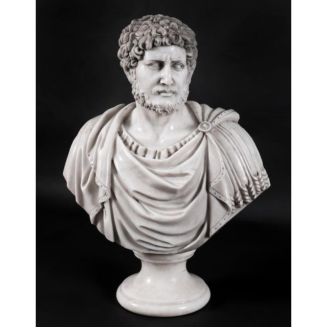 Antique 20th Century Marble Busts of Emperors Lucius Verus & Antoninus Pius, Set of 2 For Sale - Image 3 of 18