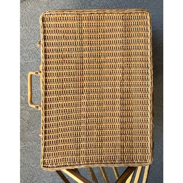 Mid 20th-Century Extra Large Handwoven Valise-Style Rattan Storage Basket, Hong Kong For Sale - Image 11 of 18